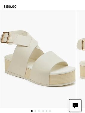 Kelsi Dagger Brooklyn Dunes Platform Sandals Womens 7.5 Cream